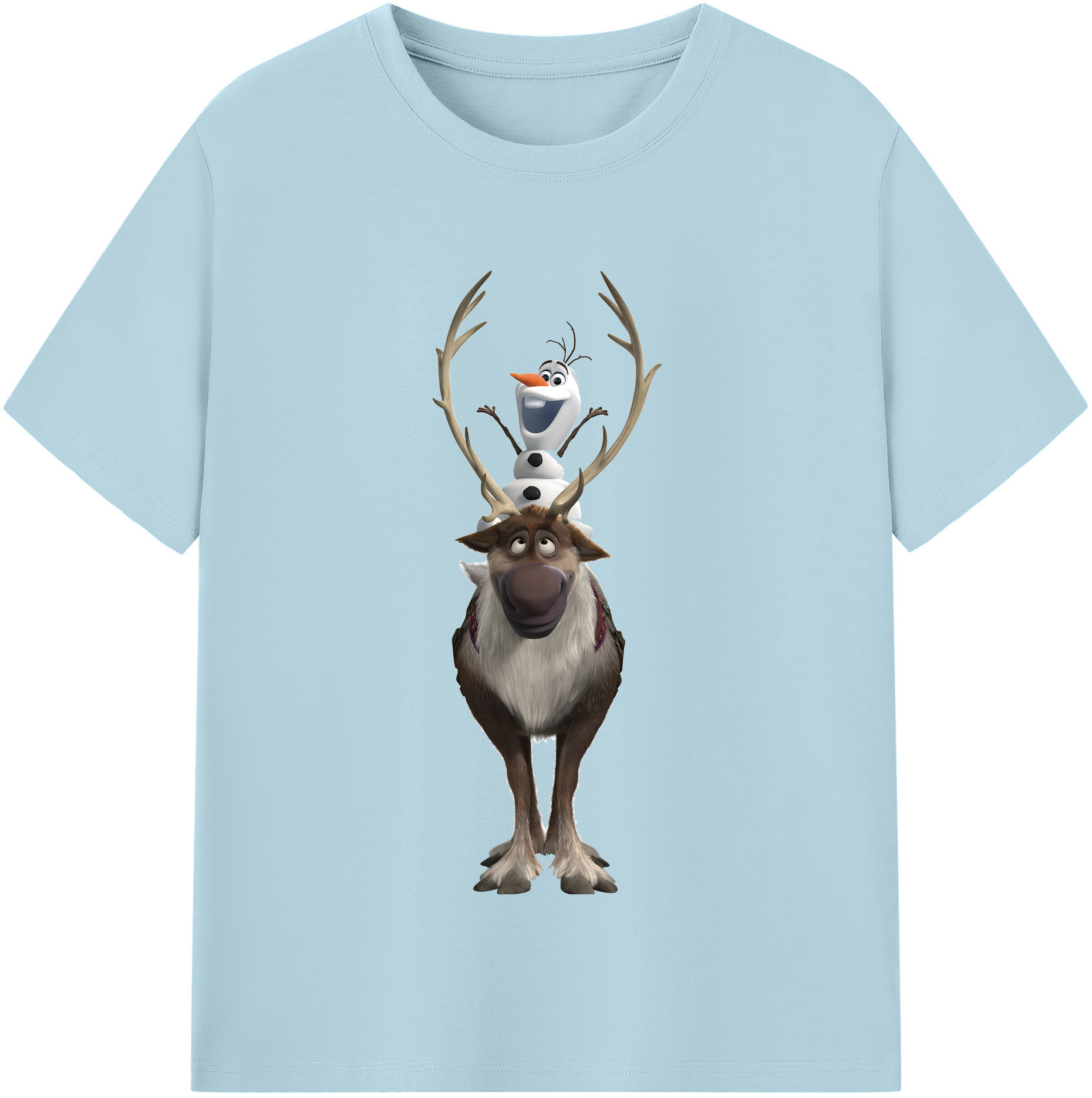 （画像用） アナと雪の女王 アンナ エルサ Frozen Anna Elsa 綿100％半袖Tシャツ（フロントプリント）